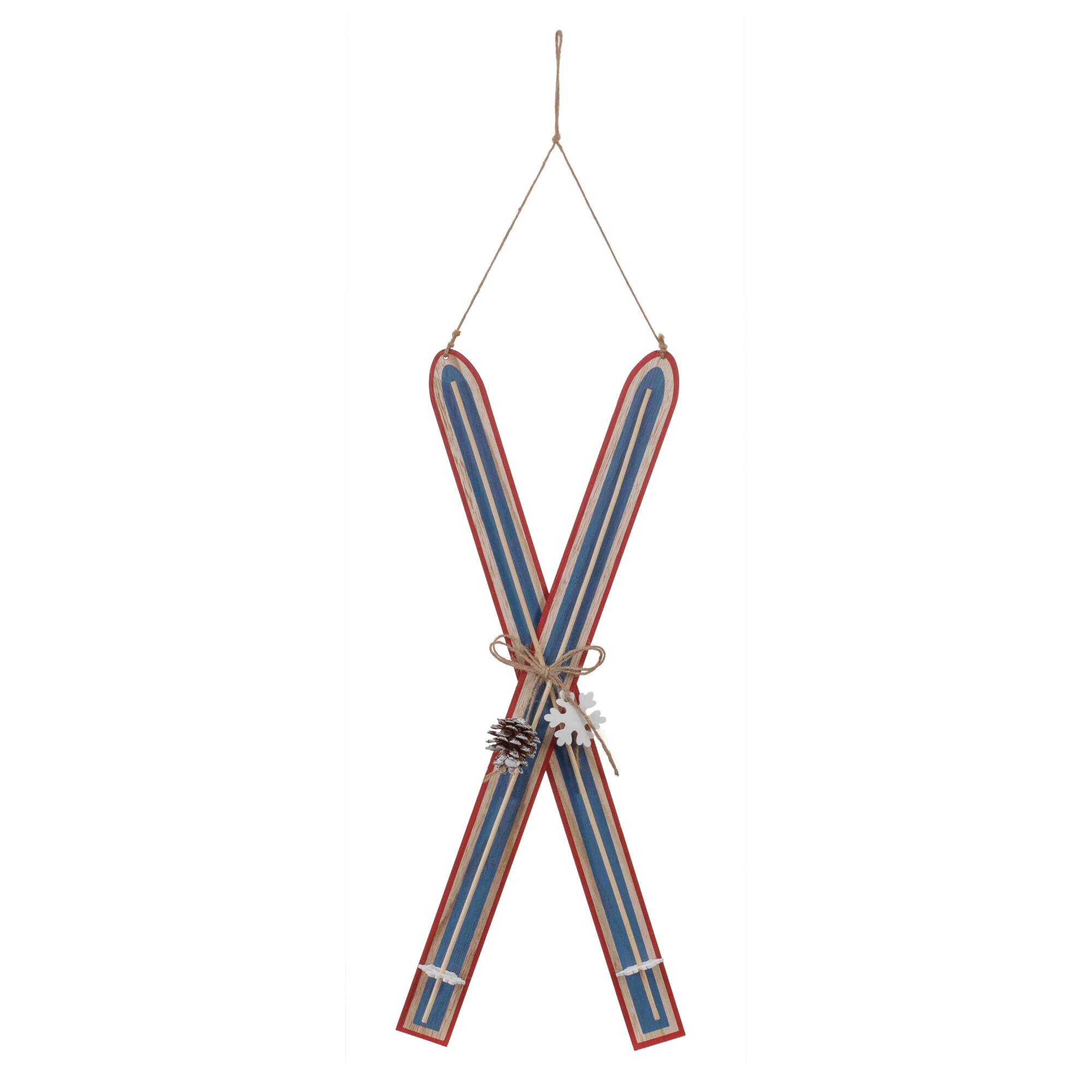 22" Wood Ski Ornaments, 2ct.
